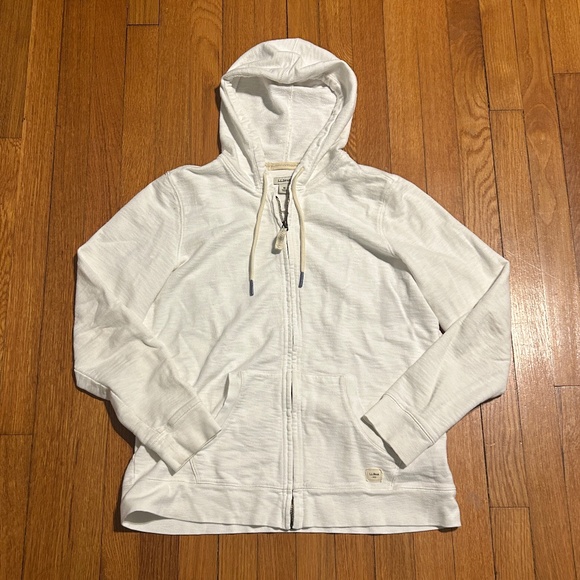 L.L. Bean Tops - L.L. Bean White Zip Up Sweatshirt 100% Cotton M
